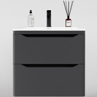 Тумба под раковину Style Line Марелла 70 Люкс Plus СС-00002409 подвесная Серый матовый антискрейтч