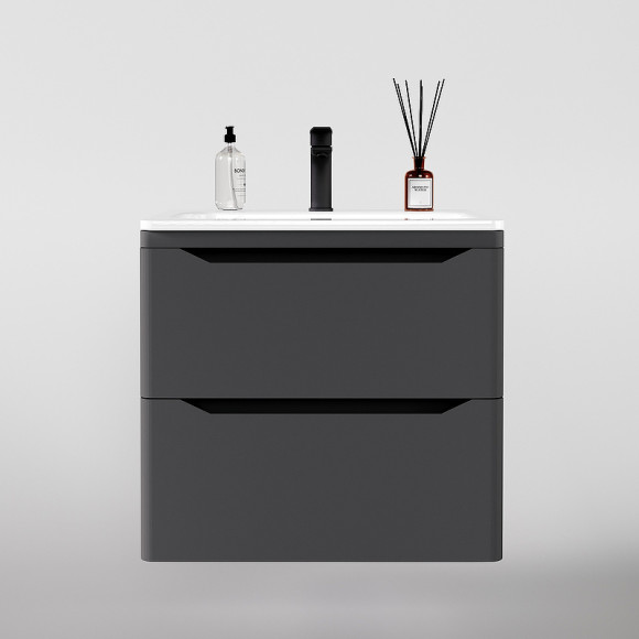 Тумба под раковину Style Line Марелла 70 Люкс Plus СС-00002409 подвесная Серый матовый антискрейтч Тумба под раковину Style Line Марелла 70 Люкс Plus СС-00002409 подвесная Серый матовый антискрейтч