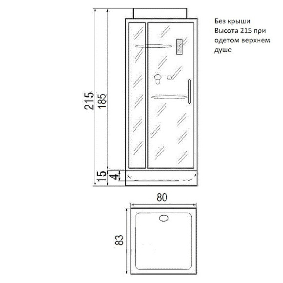 Душевая кабина River Moero 80x83 Б/К 10000002981 с поддоном Душевая кабина River Moero 80x83 Б/К 10000002981 с поддоном