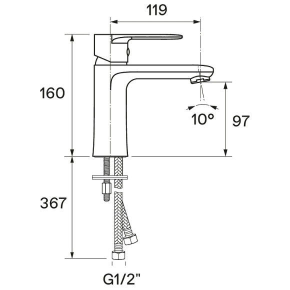 Смеситель для раковины Santek Арма WH5A02007C001 Хром