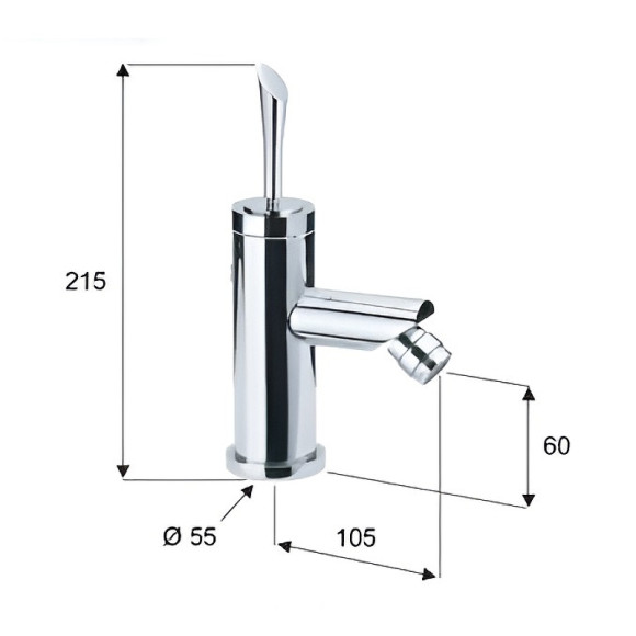 Смеситель для биде Remer Jazz J21 Хром Смеситель для биде Remer Jazz J21 Хром
