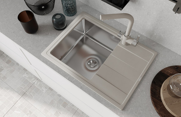 Кухонная мойка Florentina Комби-650 21.390.B0650.107 Песочная Кухонная мойка Florentina Комби-650 21.390.B0650.107 Песочная