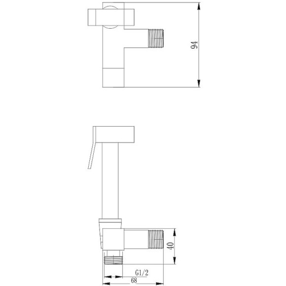 Гигиенический душ с запорным вентилем Haiba HB5502 Хром