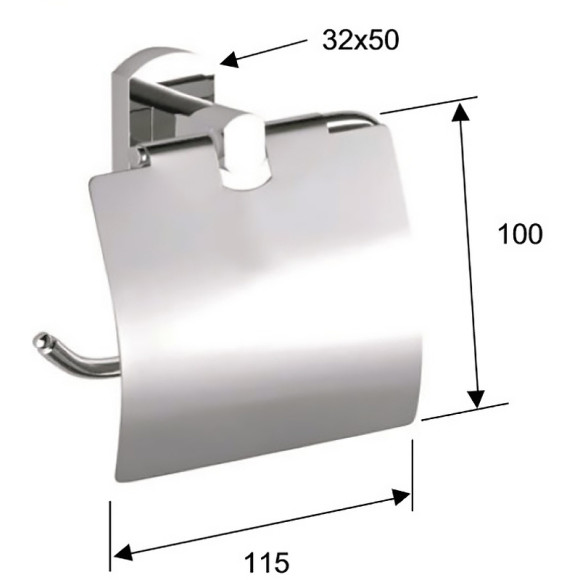 Держатель туалетной бумаги Remer Forma FR60CR с крышкой Хром Держатель туалетной бумаги Remer Forma FR60CR с крышкой Хром