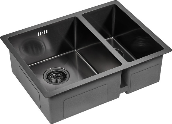 Кухонная мойка Paulmark Gerberg 59/2S Uni PM225944-GML Вороненая сталь Кухонная мойка Paulmark Gerberg 59/2S Uni PM225944-GML Вороненая сталь