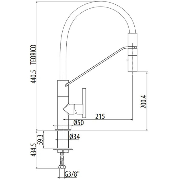 Смеситель для кухни Gattoni Linea 34 0715/PCC0 Хром Смеситель для кухни Gattoni Linea 34 0715/PCC0 Хром
