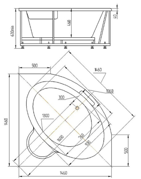 Акриловая ванна Aquatek Калипсо 146x146 KAL146-0000045 без гидромассажа с фронтальной панелью с каркасом (разборный) со слив-переливом Акриловая ванна Aquatek Калипсо 146x146 KAL146-0000045 без гидромассажа с фронтальной панелью с каркасом (разборный) со слив-переливом