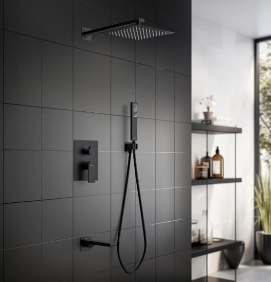 Душевая система Aquatek Лира AQ1473MB Черная матовая