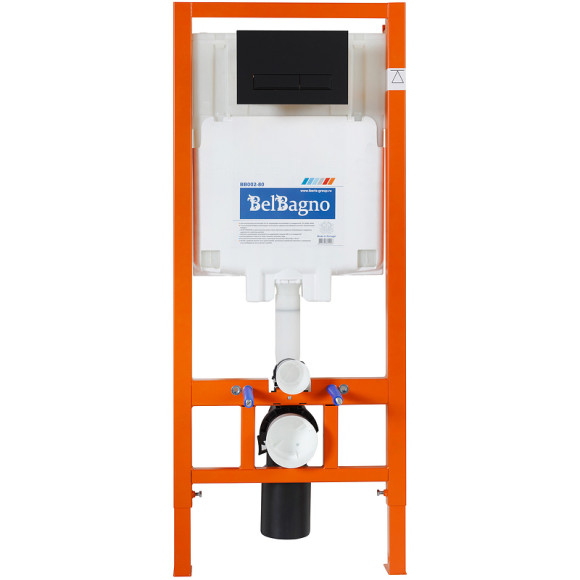 Инсталляция BelBagno BB002-80/BB012-MR-NERO.M с Черной матовой клавишей смыва Инсталляция BelBagno BB002-80/BB012-MR-NERO.M с Черной матовой клавишей смыва