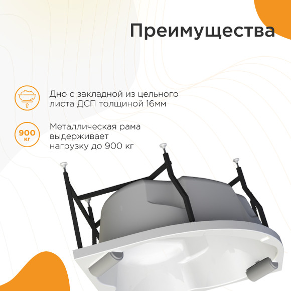 Акриловая ванна Radomir Сорренто 130x130 1-01-0-0-1-039 без гидромассажа