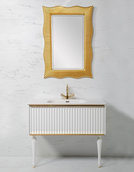 Тумба под раковину Boheme Armadi Art Vallessi Avantgarde Canale 100 843-100-WG подвесная Белая Золото