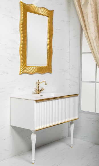 Тумба под раковину Boheme Armadi Art Vallessi Avantgarde Canale 100 843-100-WG подвесная Белая Золото
