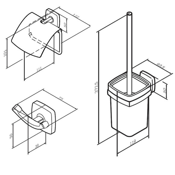 Набор аксессуаров для ванной AM.PM Gem AK90T1703W Хром Набор аксессуаров для ванной AM.PM Gem AK90T1703W Хром