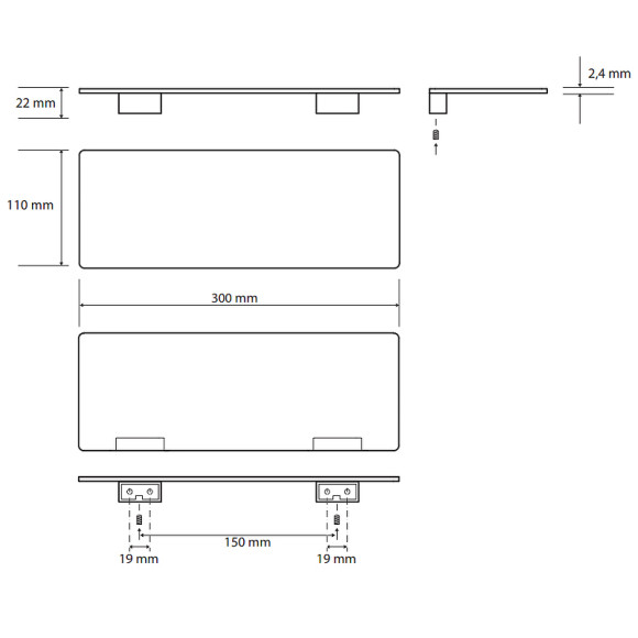 Металлическая полка Bemeta Organic 157102371 Хром Металлическая полка Bemeta Organic 157102371 Хром
