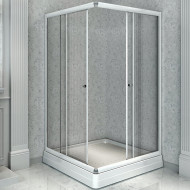 Душевой уголок Radomir 90x90 1-03-1-0-0-1180 с поддоном профиль Белый стекло прозрачное
