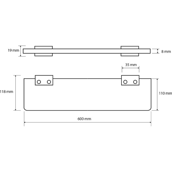 Стеклянная полка Bemeta Via 135002242 Хром Стеклянная полка Bemeta Via 135002242 Хром