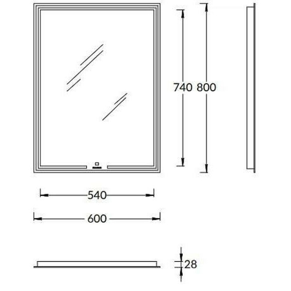 Зеркало Kerama Marazzi Mio 60 MIO.mi.60\WHT с подсветкой с сенсорным выключателем и диммером Зеркало Kerama Marazzi Mio 60 MIO.mi.60\WHT с подсветкой с сенсорным выключателем и диммером