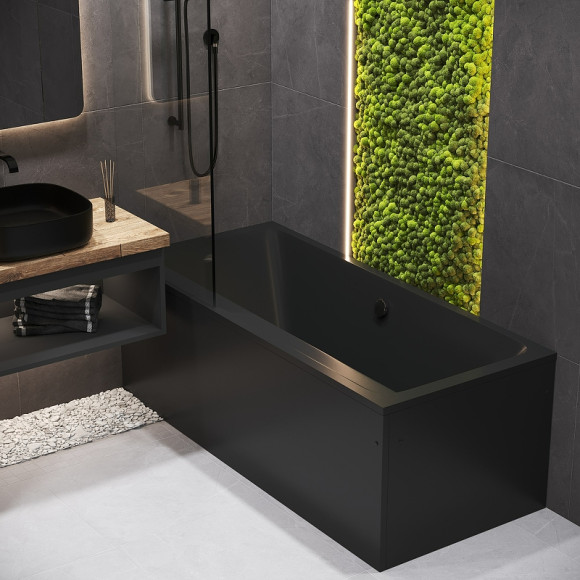 Акриловая ванна Corpa Nera Bellini 180x80 CN05032BLM Черная матовая без гидромассажа