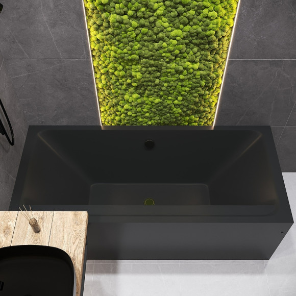 Акриловая ванна Corpa Nera Bellini 180x80 CN05032BLM Черная матовая без гидромассажа