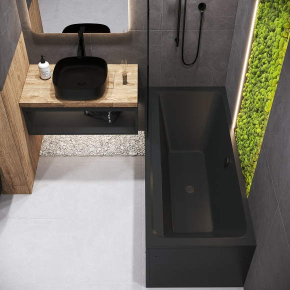 Акриловая ванна Corpa Nera Bellini 180x80 CN05032BLM Черная матовая без гидромассажа