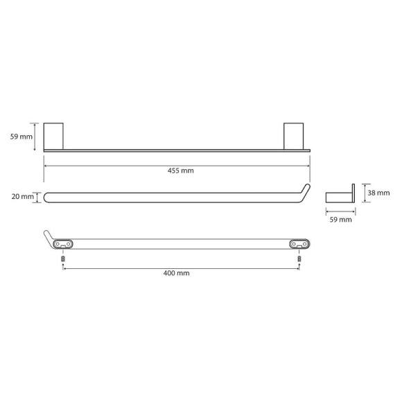 Полотенцедержатель Bemeta Organic Black 167104350 Черный матовый