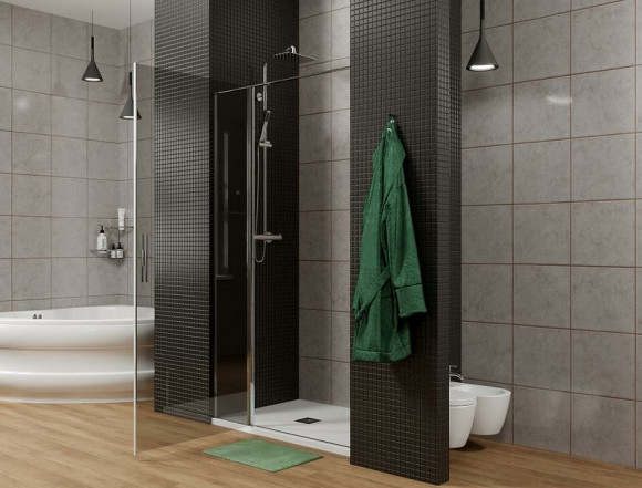 Душевая дверь Allen Brau Priority 140 3.31010.00G профиль Хром стекло тонированное Душевая дверь Allen Brau Priority 140 3.31010.00G профиль Хром стекло тонированное