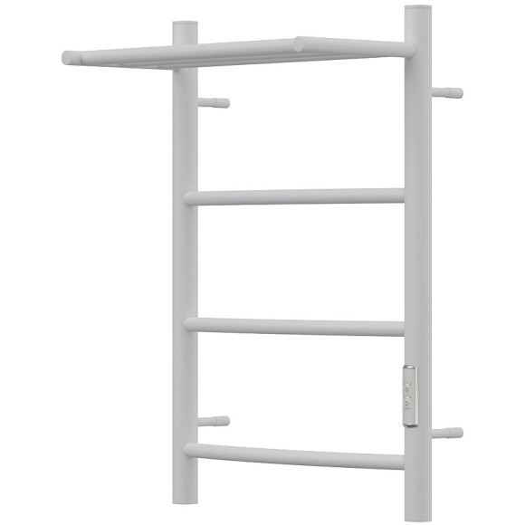 Электрический полотенцесушитель Point Афина PN04846PW П3 400x600 с полкой, диммер справа Белый Электрический полотенцесушитель Point Афина PN04846PW П3 400x600 с полкой, диммер справа Белый
