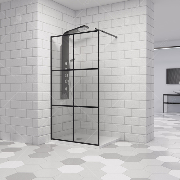 Душевая перегородка RGW Walk In WA-111B 100 411011110-84 профиль Черный стекло прозрачное