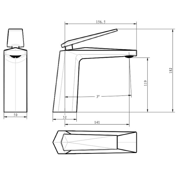 Смеситель для раковины Boheme Venturo 381-w Белый Золото