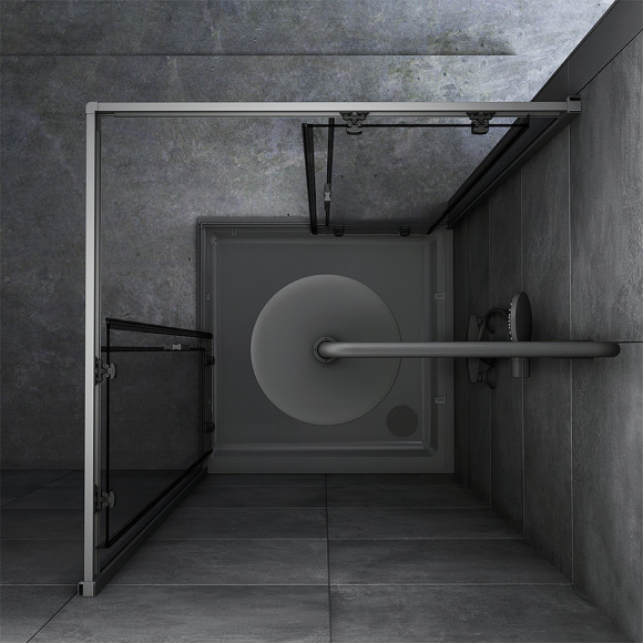 Душевой уголок AM.PM Gem 90х90 W90G-403-090BT профиль Черный матовый стекло прозрачное Душевой уголок AM.PM Gem 90х90 W90G-403-090BT профиль Черный матовый стекло прозрачное