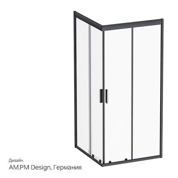 Душевой уголок AM.PM Gem 90х90 W90G-403-090BT профиль Черный матовый стекло прозрачное Душевой уголок AM.PM Gem 90х90 W90G-403-090BT профиль Черный матовый стекло прозрачное