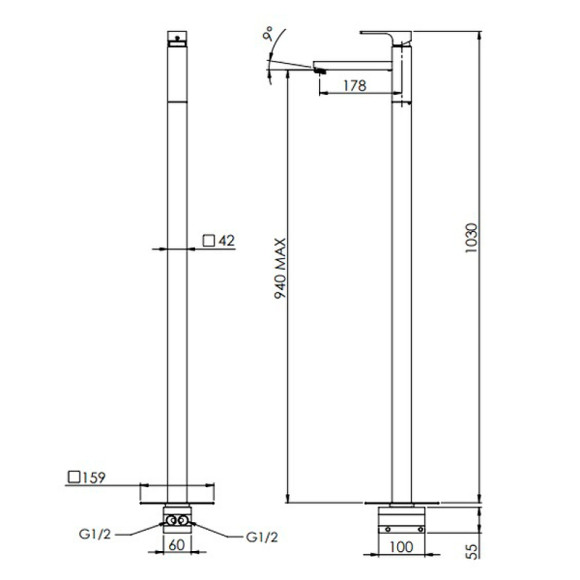 Смеситель для раковины Remer Absolute AU18 Черный матовый Смеситель для раковины Remer Absolute AU18 Черный матовый