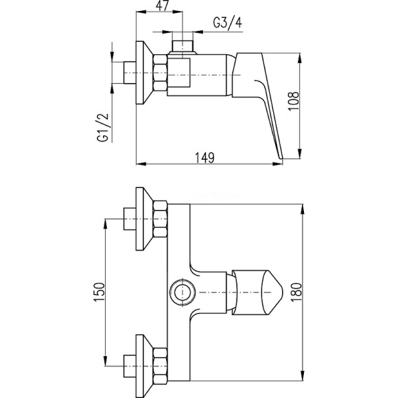 Смеситель для душа Rav Slezak Victoria VI282.5 Хром