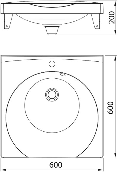 Раковина Florentina Виктория 60 10.200.00600.001 на стиральную машину Белая