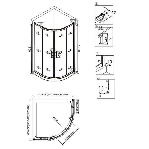 Душевой уголок Veconi Rovigo RV-07 100х100 RV07-100PL-01-19C3 профиль Хром стекло прозрачное Душевой уголок Veconi Rovigo RV-07 100х100 RV07-100PL-01-19C3 профиль Хром стекло прозрачное
