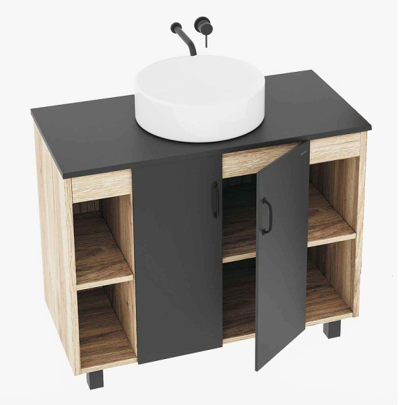 Тумба под раковину Grossman Флай 100 101002 Дуб сонома Серая