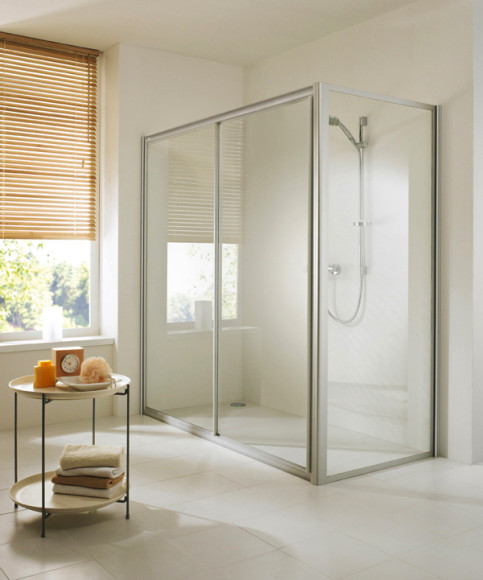 Боковая стенка для душевого уголка Huppe Alpha 90 AL1317.087.321 Профиль матовый хром, стекло прозрачное