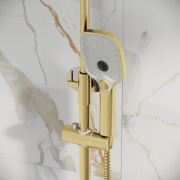 Душевая система Grossman Pragma 500.K35.03.320 Золото брашированное Душевая система Grossman Pragma 500.K35.03.320 Золото брашированное