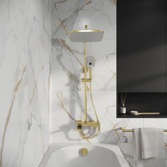 Душевая система Grossman Pragma 500.K35.03.320 Золото брашированное Душевая система Grossman Pragma 500.K35.03.320 Золото брашированное