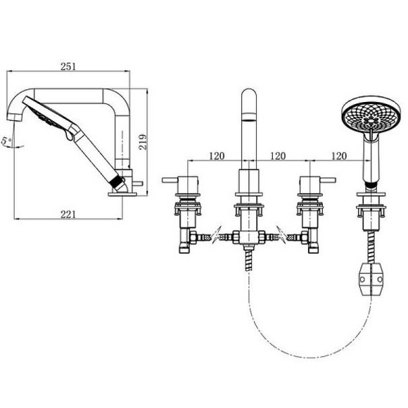 Смеситель на борт ванны Caprigo Don 53-410-NER Черный матовый Смеситель на борт ванны Caprigo Don 53-410-NER Черный матовый