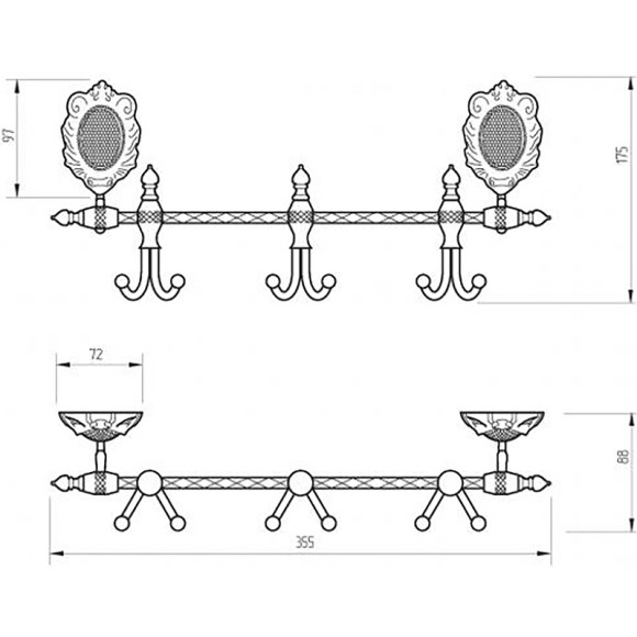 Вешалка для полотенец Migliore Cleopatra 16635 Бронза Вешалка для полотенец Migliore Cleopatra 16635 Бронза