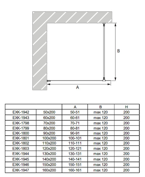 Душевая перегородка New Trendy Avexa Chrome 140 EXK-1945 профиль Хром стекло прозрачное