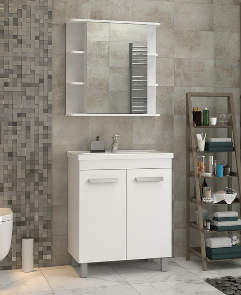 Тумба под раковину Vigo Nova 60 tn.NOV.MIR.60.2D Белая Тумба под раковину Vigo Nova 60 tn.NOV.MIR.60.2D Белая