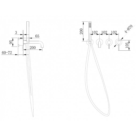 Смеситель для ванны Abber Wasser Kreis AF8130RG Розовое золото Смеситель для ванны Abber Wasser Kreis AF8130RG Розовое золото