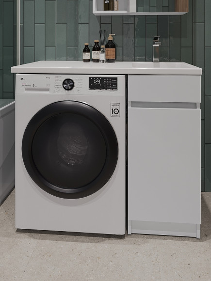 Тумба с раковиной Orange Sistema 100 R STK-40TUW+RAR с бельевой корзиной Белая Тумба с раковиной Orange Sistema 100 R STK-40TUW+RAR с бельевой корзиной Белая