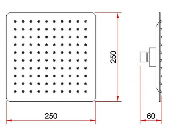 Верхний душ Berges Ventas S 074001 Хром сильвер