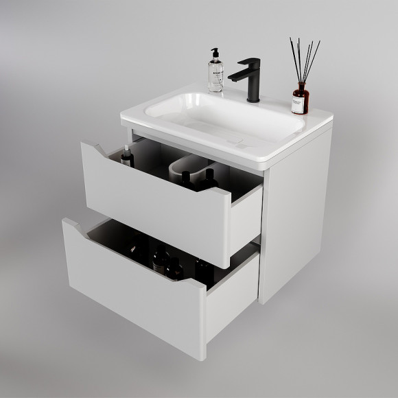 Тумба под раковину Style Line Марелла 70 Люкс Plus СС-00002407 подвесная Белый матовый антискрейтч Тумба под раковину Style Line Марелла 70 Люкс Plus СС-00002407 подвесная Белый матовый антискрейтч