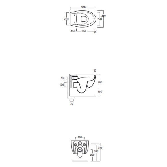 Унитаз Simas Bormio BR18bi подвесной без сиденья Унитаз Simas Bormio BR18bi подвесной без сиденья