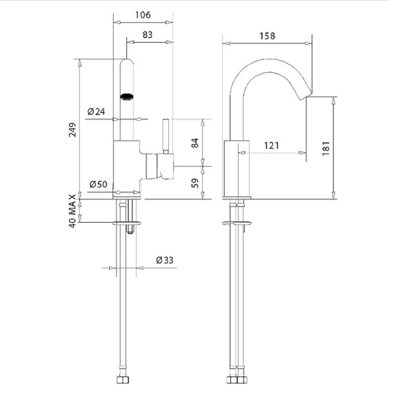 Смеситель для раковины Migliore Fortis 31542 (30456) Черный матовый