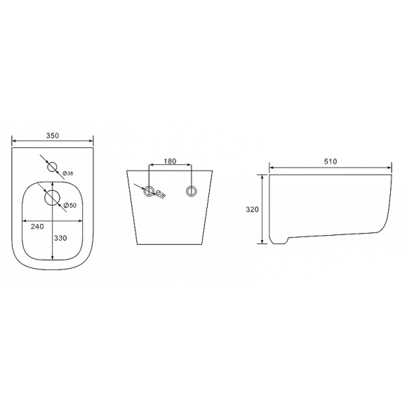 Биде Esbano Garant ESVBGARAW подвесное Белое глянцевое